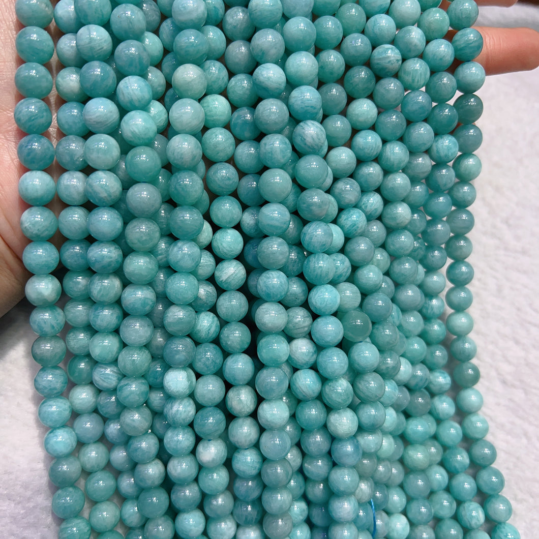 8mm Natural Old Mine Amazonite Round Bead Strands for DIY Jewelry Project