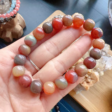 Load image into Gallery viewer, Stone of Strength 10.4x9.4mm High-quality Natural Assorted Color Yanyuan Agate Bracelet BR175-8
