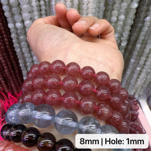 Load image into Gallery viewer, 6mm 8mm 10mm Natural Strawberry Quartz Round Bead Strands for DIY Jewelry Project
