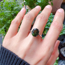 Load image into Gallery viewer, Oval Cut Moldavite Ring Top Grade Best Green Color | Rare High-frequency Heart Chakra Healing Stone
