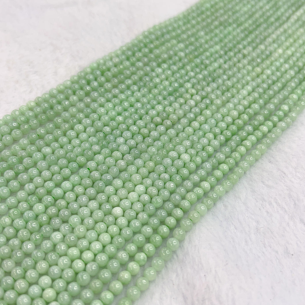 High-quality in Strand 4mm Genuine Jadeite Round Beads DIY Jewelry Making Project