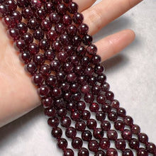Load image into Gallery viewer, 7mm Natural Almandine Red Garnet Round Bead Strands for DIY Jewelry Project
