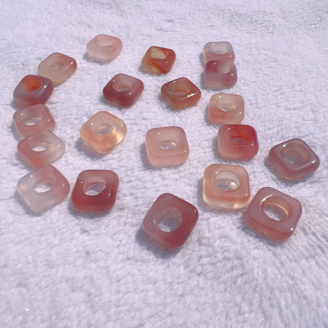 Natural YanYuan Agate Squre Amulets Charms for DIY Jewelry Projects
