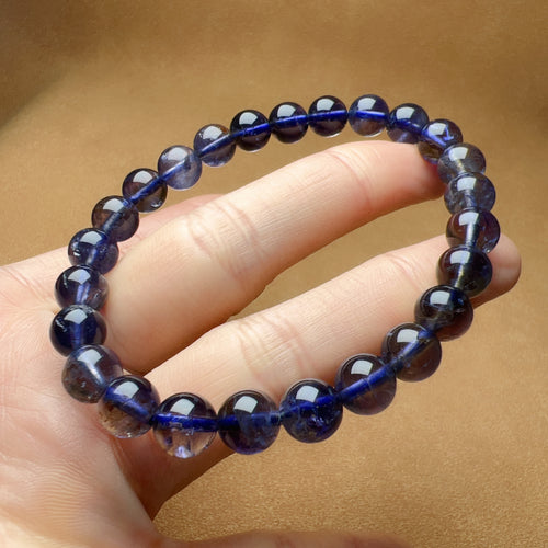 7.5mm Rare Best 3-Color Iolite Elastic Bracelet | Weight Loss Pain Relief Healing Stone