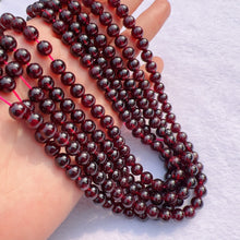 Load image into Gallery viewer, 7 - 7.5mm Natural Almandine Red Garnet Round Bead Strands for DIY Jewelry Project
