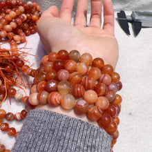 Load image into Gallery viewer, 8mm Natural Orange-Red Botswana Agate Round Beads Strands for DIY Jewelry Projects
