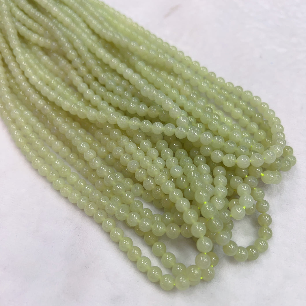 108 Yellow Nephrite Prayer Beads 6mm Round Bead Strands for DIY Jewelry Projects