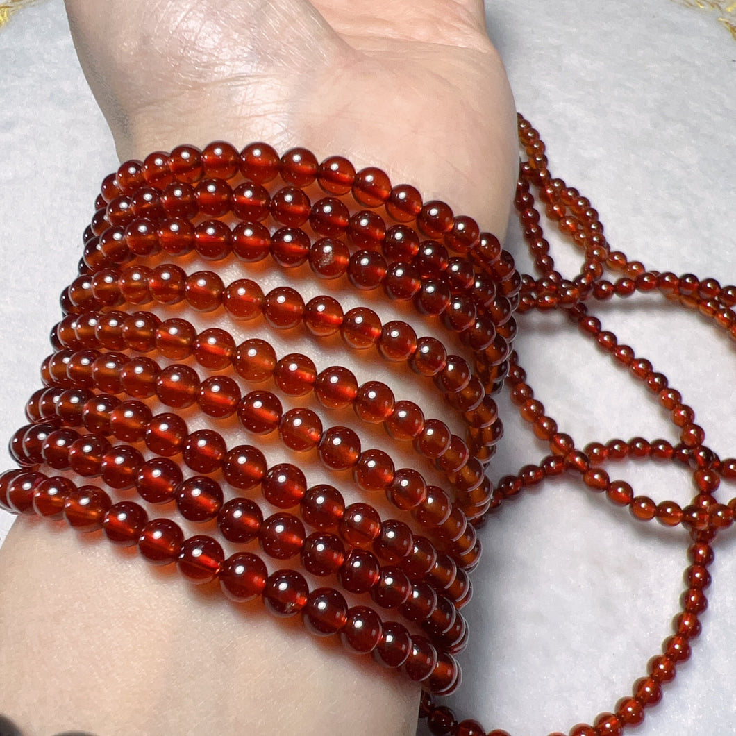 3-Wraps Natural High-clarity Spessartine Orange Garnet Beaded Bracelets for DIY Jewelry Project3-Wraps 4.8mm Natural High-clarity Spessartine Orange Garnet Beaded Bracelets for DIY Jewelry Project