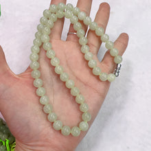 Load image into Gallery viewer, 8mm Natural Light Green Nephrite Round Bead Necklace Strands for DIY Jewelry Projects
