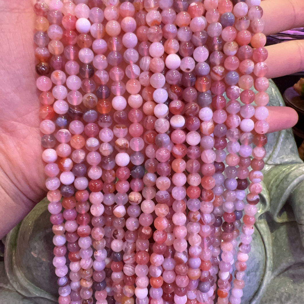 6mm Natural Rare Pink Botswana Agate Round Beads Strands for DIY Jewelry Projects