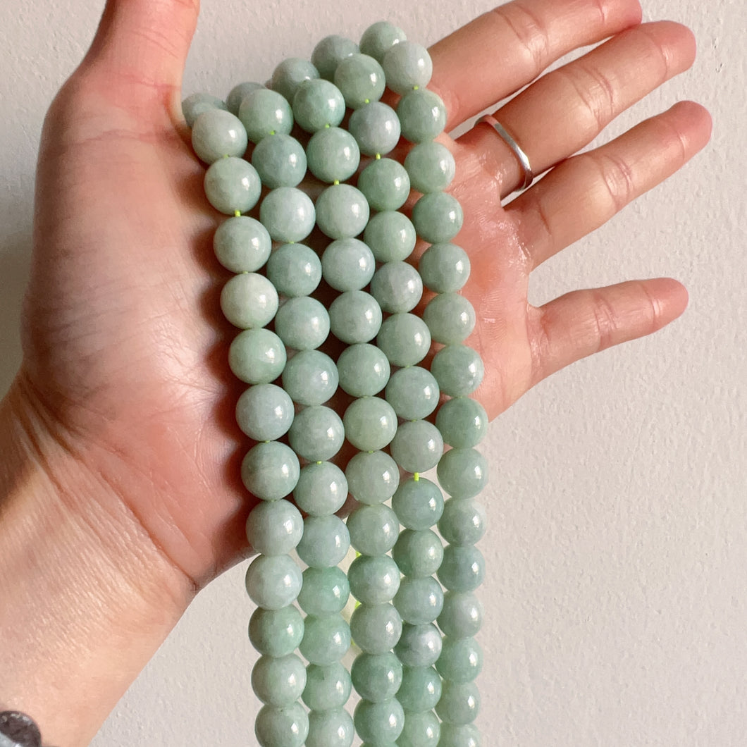 Genuine Jade 10mm Jadeite Round Bead Strands for DIY Jewelry Project
