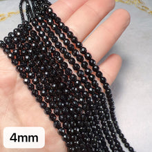 Load image into Gallery viewer, 3mm 4mm 5mm Heated Black Onyx Faceted Round Bead Strands for DIY Jewelry Project
