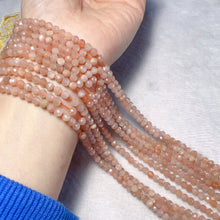 Load image into Gallery viewer, 4mm Natural Faceted Peach Moonstone Bead Strands for DIY Jewelry Project

