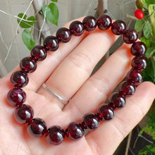 Load image into Gallery viewer, 9mm Nice Red Garnet Crystal Bracelet | Root Chakra Natural Healing Stone Jewelry
