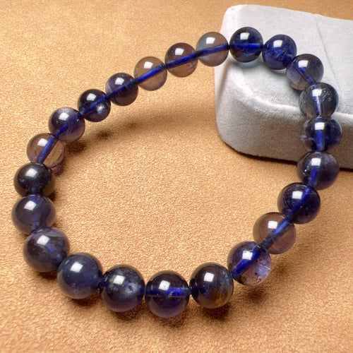 8.3mm Rare Best 3-Color Iolite Elastic Bracelet | Weight Loss Pain Relief Healing Stone