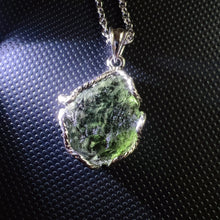 Load image into Gallery viewer, 6.9g Natural Czech Moldavite Raw Stone Pendant Necklace | Top-quality Green | Rare High-vibration Heart Chakra Healing Stone
