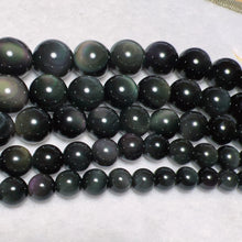 Load image into Gallery viewer, 8 - 16mm Top Grade Rainbow Obsidian Round Bead Strands Protection Stone for DIY Jewelry Projects
