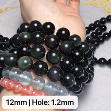 Load image into Gallery viewer, 8 - 16mm Top Grade Rainbow Obsidian Round Bead Strands Protection Stone for DIY Jewelry Projects
