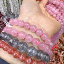 Load image into Gallery viewer, 8mm Natural Madagascar Rose Quartz Round Bead Strands DIY Jewelry Project

