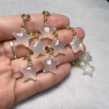 Load image into Gallery viewer, Natural White Chalcedony Star Charms Pendants for DIY Jewelry Project
