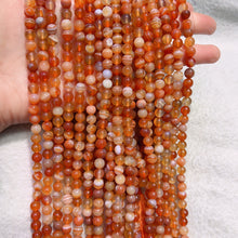Load image into Gallery viewer, 6mm Natural Orange-Red Botswana Agate Round Beads Strands for DIY Jewelry Projects
