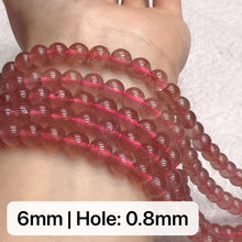 Load image into Gallery viewer, 6mm 8mm 10mm Best Quality in Strands Natural Strawberry Quartz Round Bead Strands for DIY Jewelry Projects

