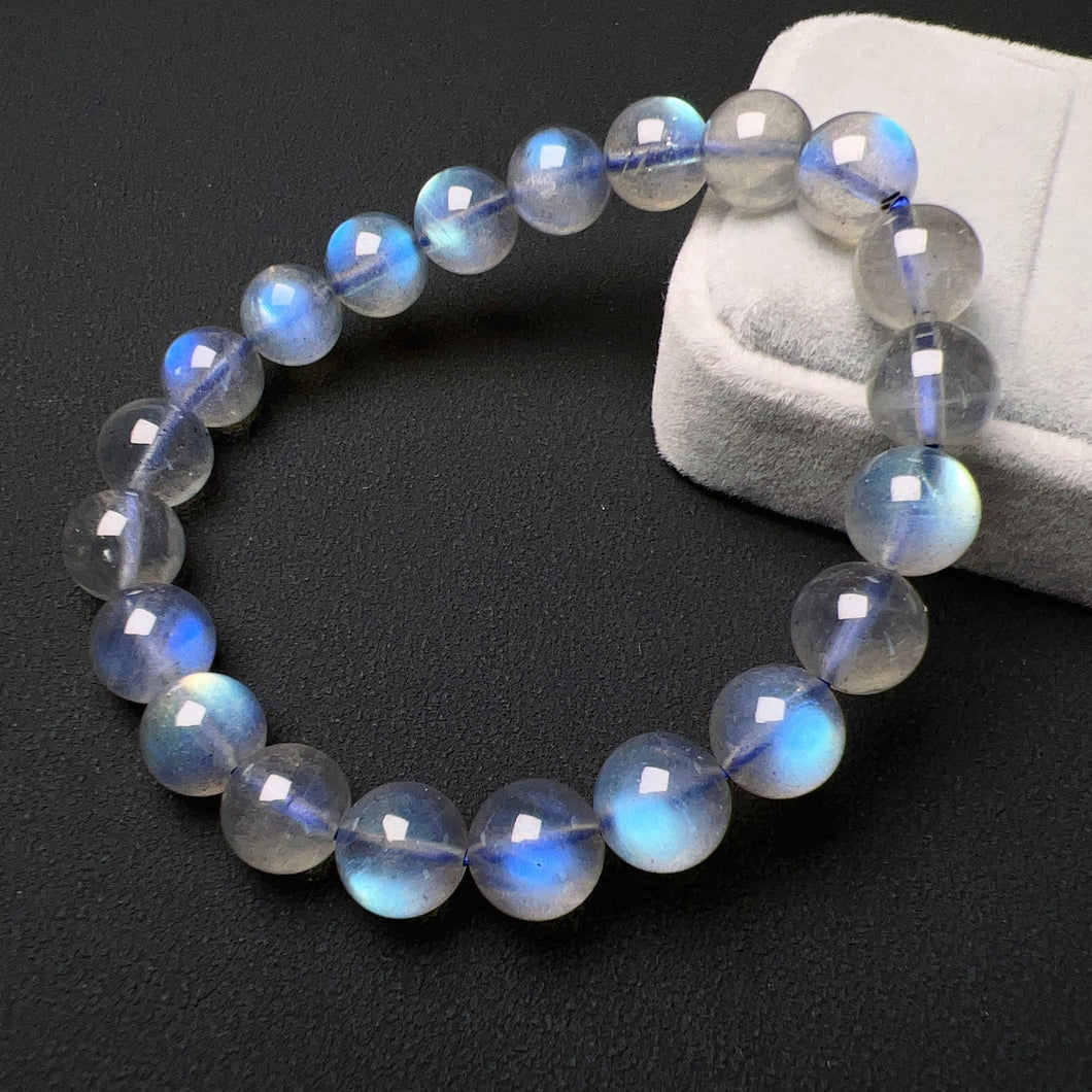 Strong Blue Flash Labradorite Bracelet Natural Healing Crystal Jewelry