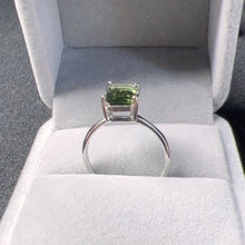Load image into Gallery viewer, Top Grade Baguette Cut Moldavite Ring Natural Czech Best Green Color | Rare High-frequency Heart Chakra Healing Stone

