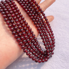 Load image into Gallery viewer, 5 - 5.5mm Natural Almandine Red Garnet Round Bead Strands for DIY Jewelry Project
