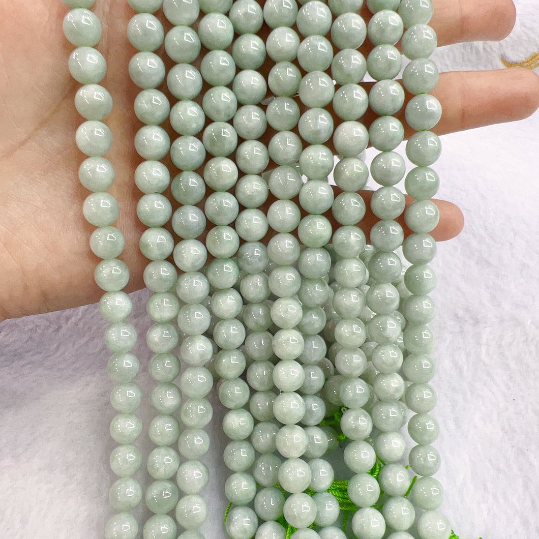 8mm Genuine Jadeite Round Bead Strands DIY Jewelry Making Project