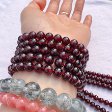 Load image into Gallery viewer, 7 - 7.5mm Natural Almandine Red Garnet Round Bead Strands for DIY Jewelry Project
