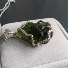 Load image into Gallery viewer, 9.6g Natural Czech Moldavite Raw Stone Pendant Necklace | Top-quality Green | Rare High-vibration Heart Chakra Healing Stone
