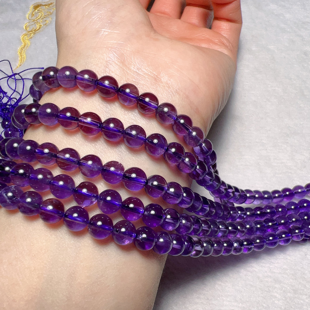 Nice Color - 6mm Natural Amethyst Round Bead Strands DIY Jewelry Project