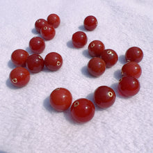 Load image into Gallery viewer, Natural Red Agate with 18k Real Gold Spacers Round Beads Charms DIY Jewelry Project
