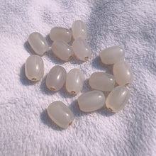 Load image into Gallery viewer, Natural White Chalcedony with 18k Real Gold Spacers Barrel Beads Charms DIY Jewelry Project
